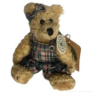 Boyds Bear BECKY Jointed Plush Poseable With Tags Archive Collection Plaid Dress